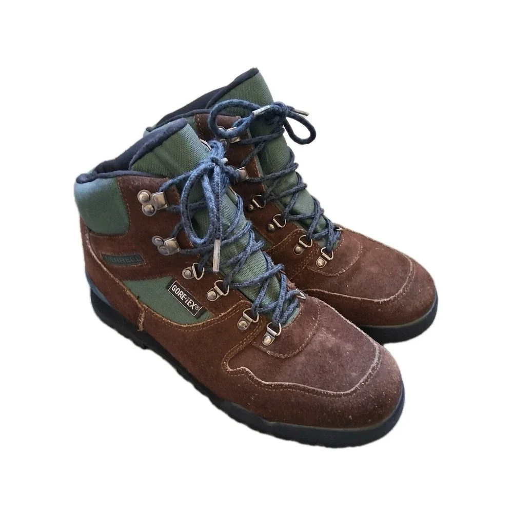 Merrell Nova GTX Boots Men Size 9.5 Gore-Tex Brown Suede Hiking Trail Lace up